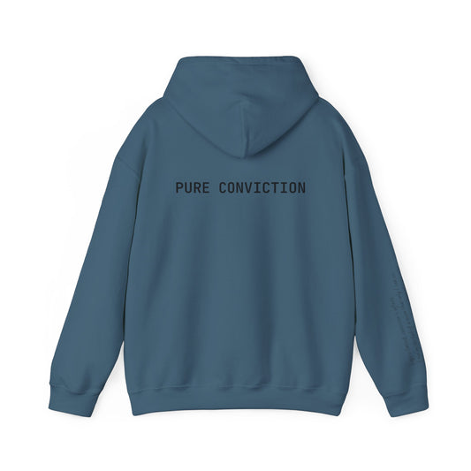 "Pure Conviction" Hoodie - Sleeve Print Affirmation