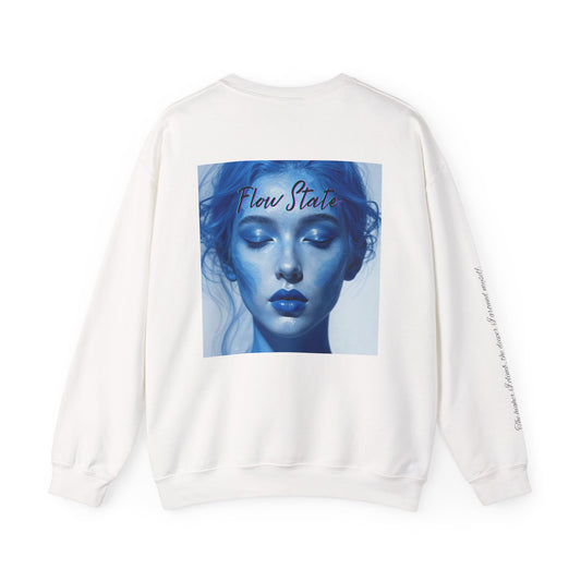 “Flow State” Crewneck Sweatshirt- Sleeve Print Affirmation
