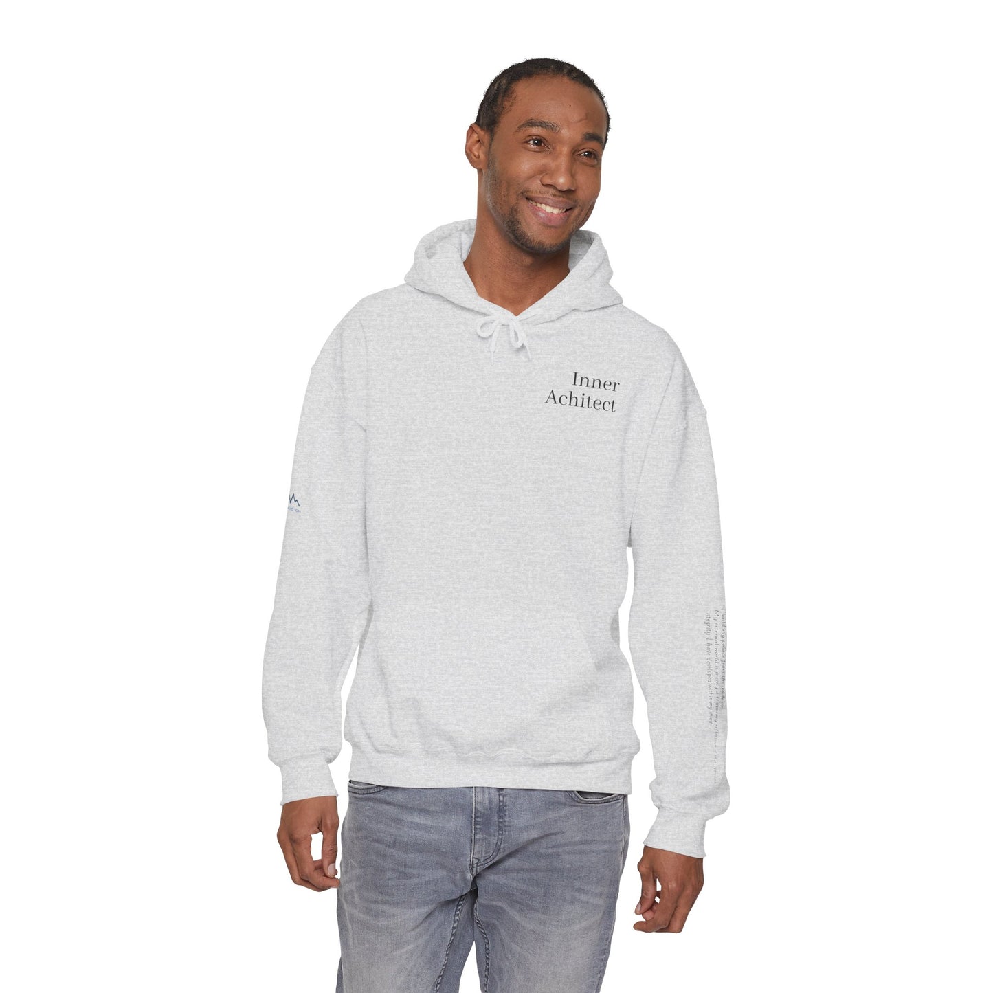 "Inner Architect" Hoodie Sweatshirt- Sleeve Printed Affirmation