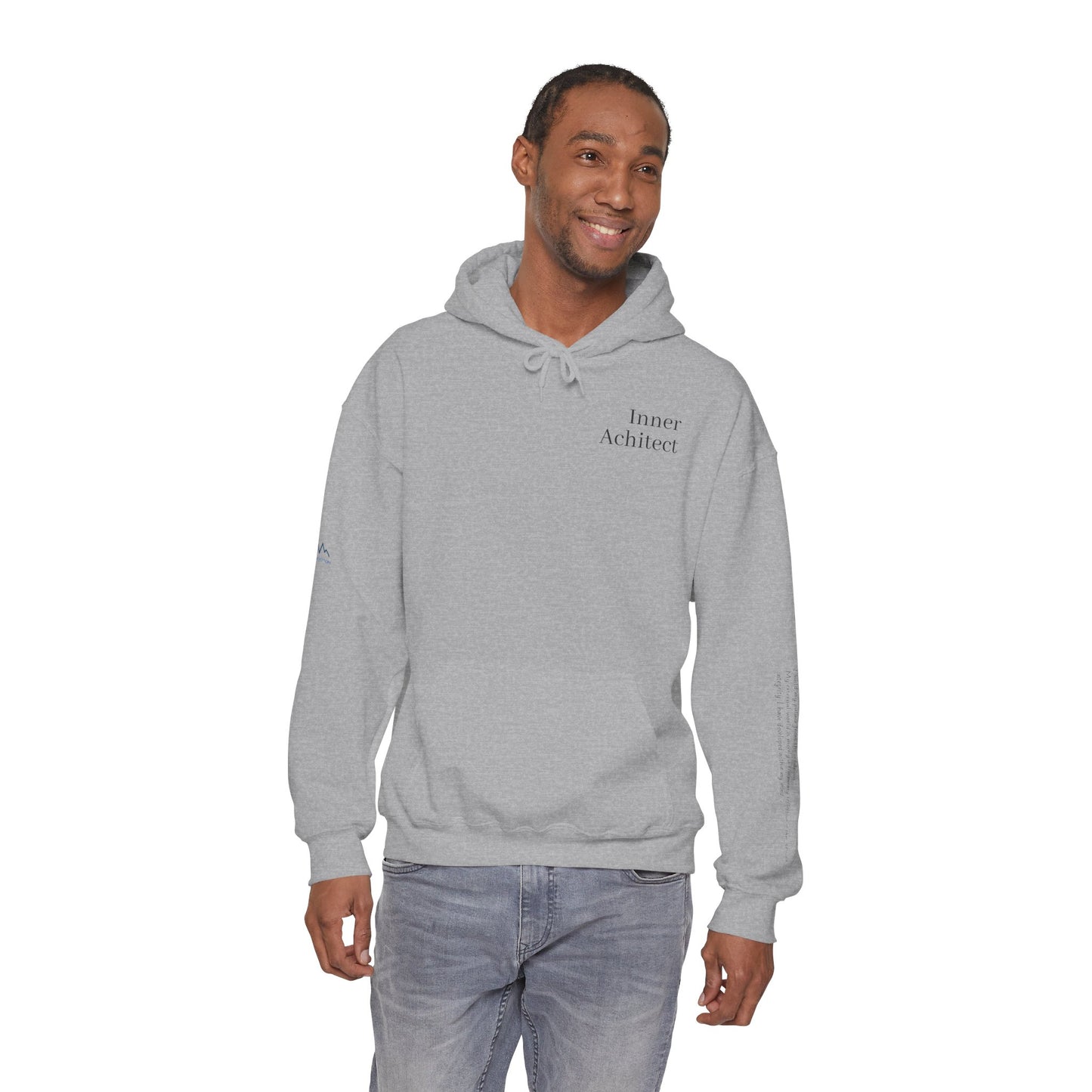 "Inner Architect" Hoodie Sweatshirt- Sleeve Printed Affirmation