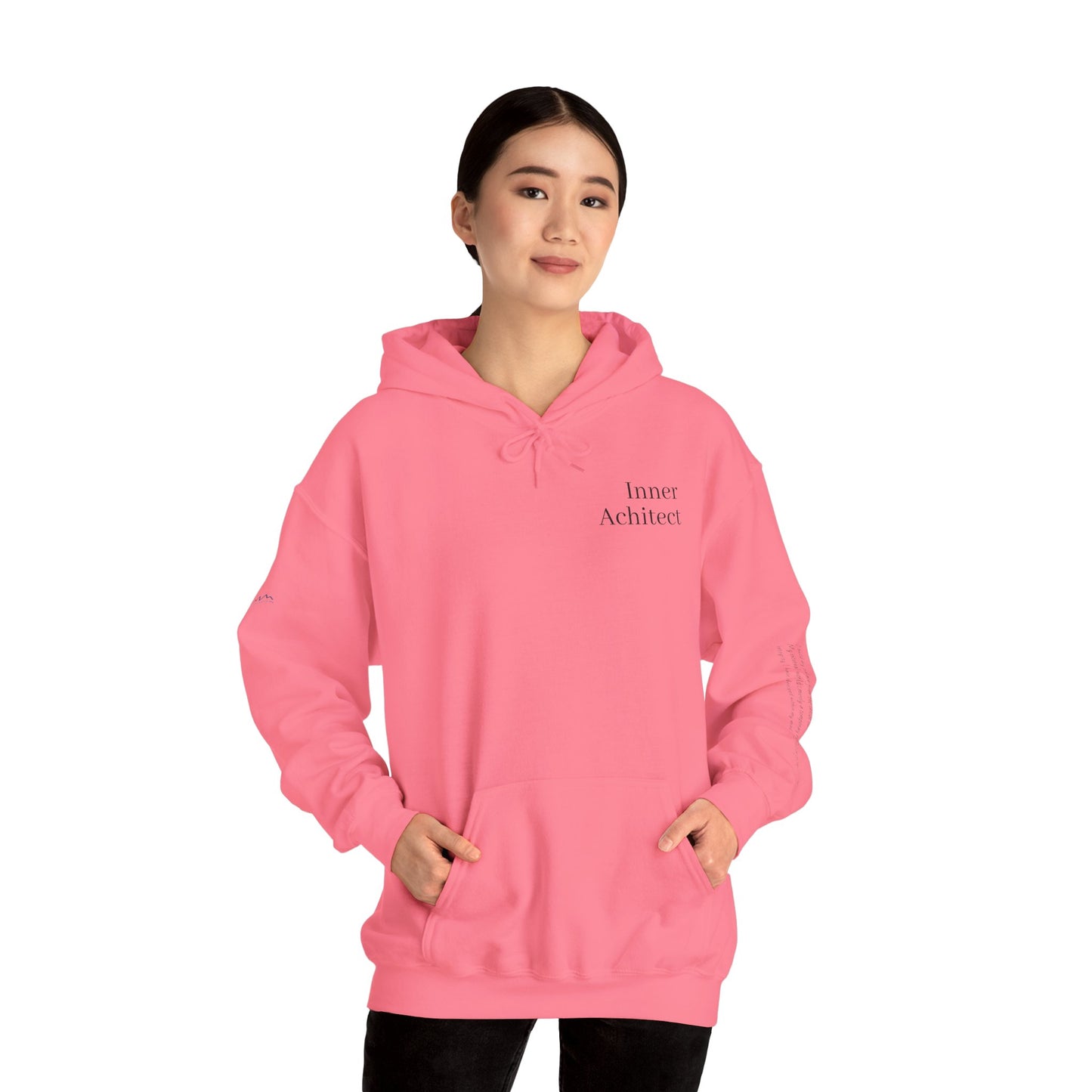"Inner Architect" Hoodie Sweatshirt- Sleeve Printed Affirmation