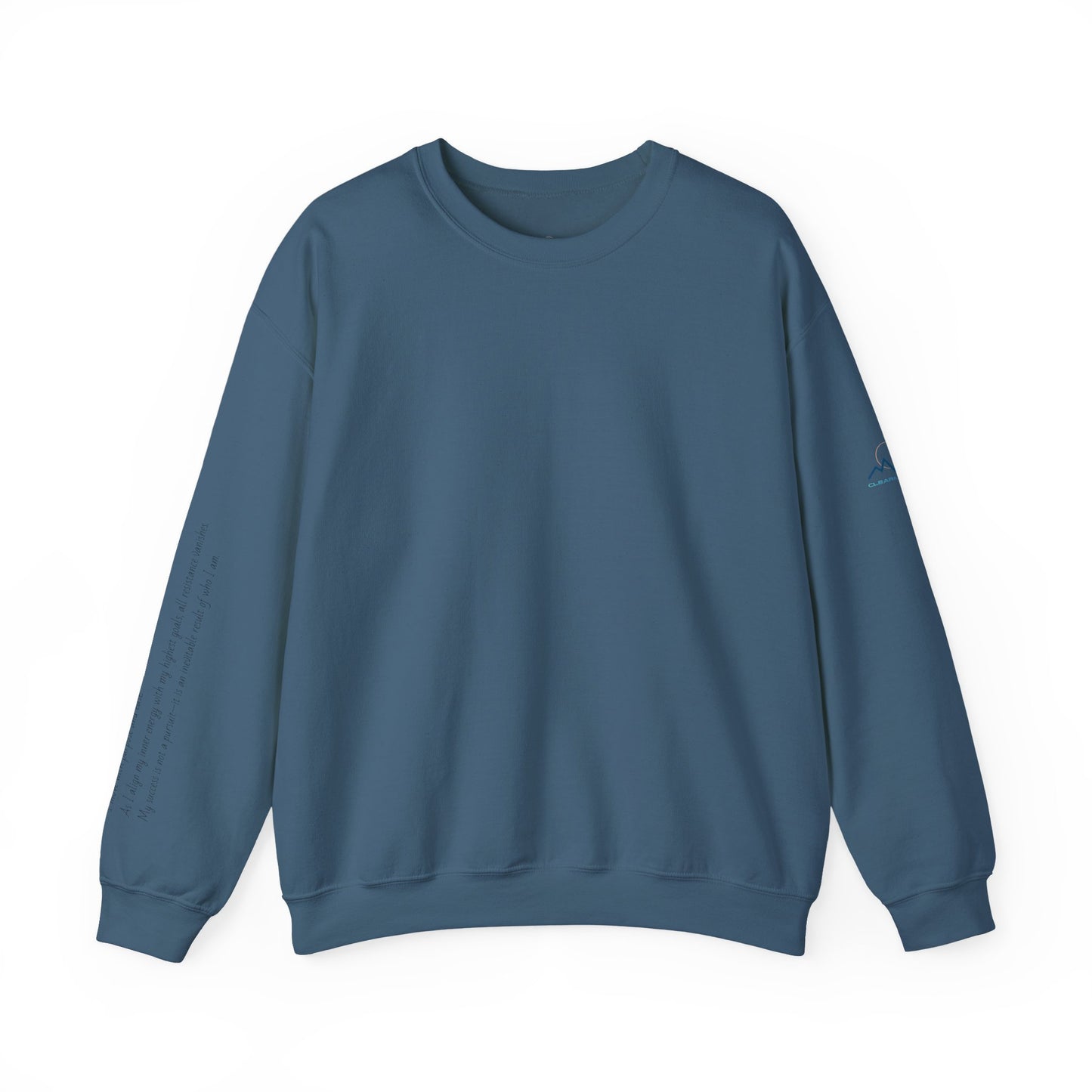 “Alignment > Effort” Crewneck Sweatshirt- Sleeve Print Affirmation