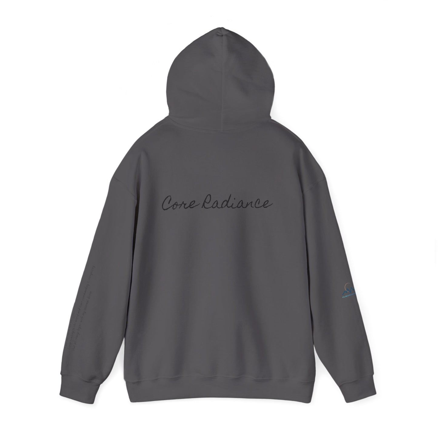 “Core Radiance” Hoodie-  Sleeve Print Affirmation