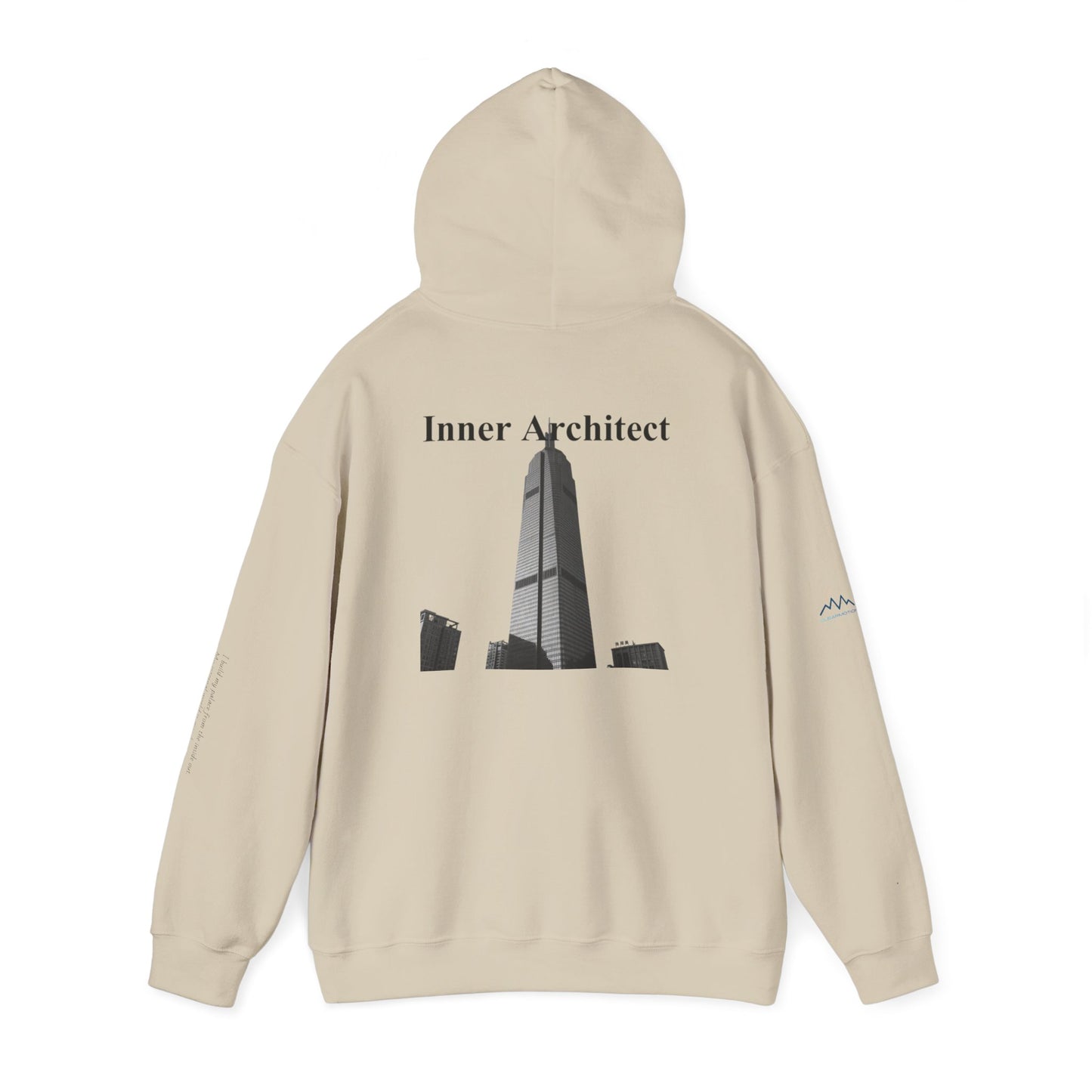 "Inner Architect" Hoodie Sweatshirt- Sleeve Printed Affirmation