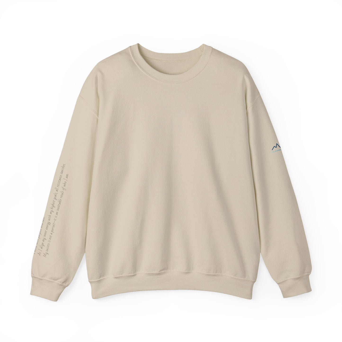 “Alignment > Effort” Crewneck Sweatshirt- Sleeve Print Affirmation