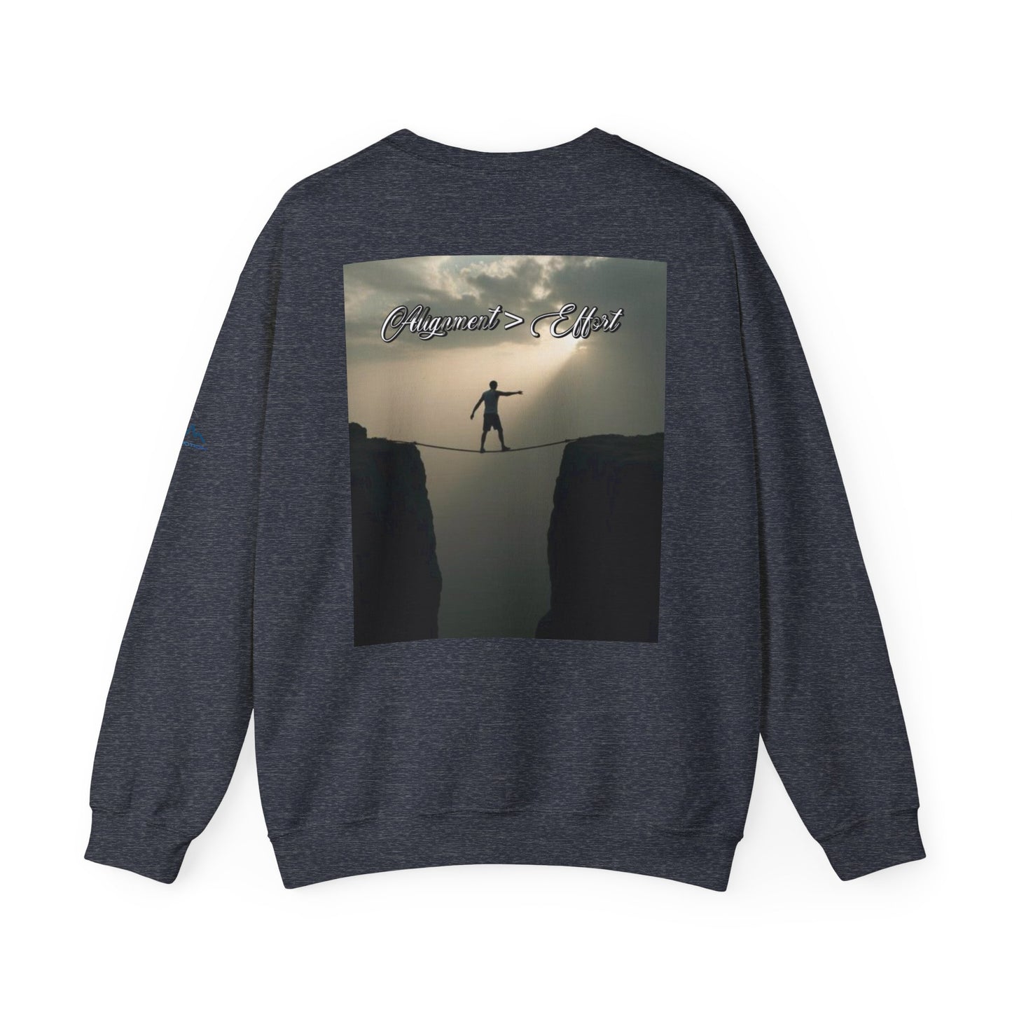 “Alignment > Effort” Crewneck Sweatshirt- Sleeve Print Affirmation