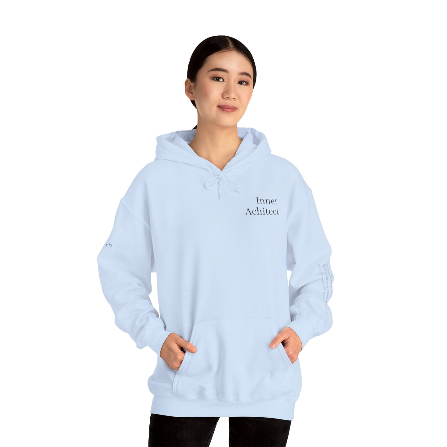 "Inner Architect" Hoodie Sweatshirt- Sleeve Printed Affirmation