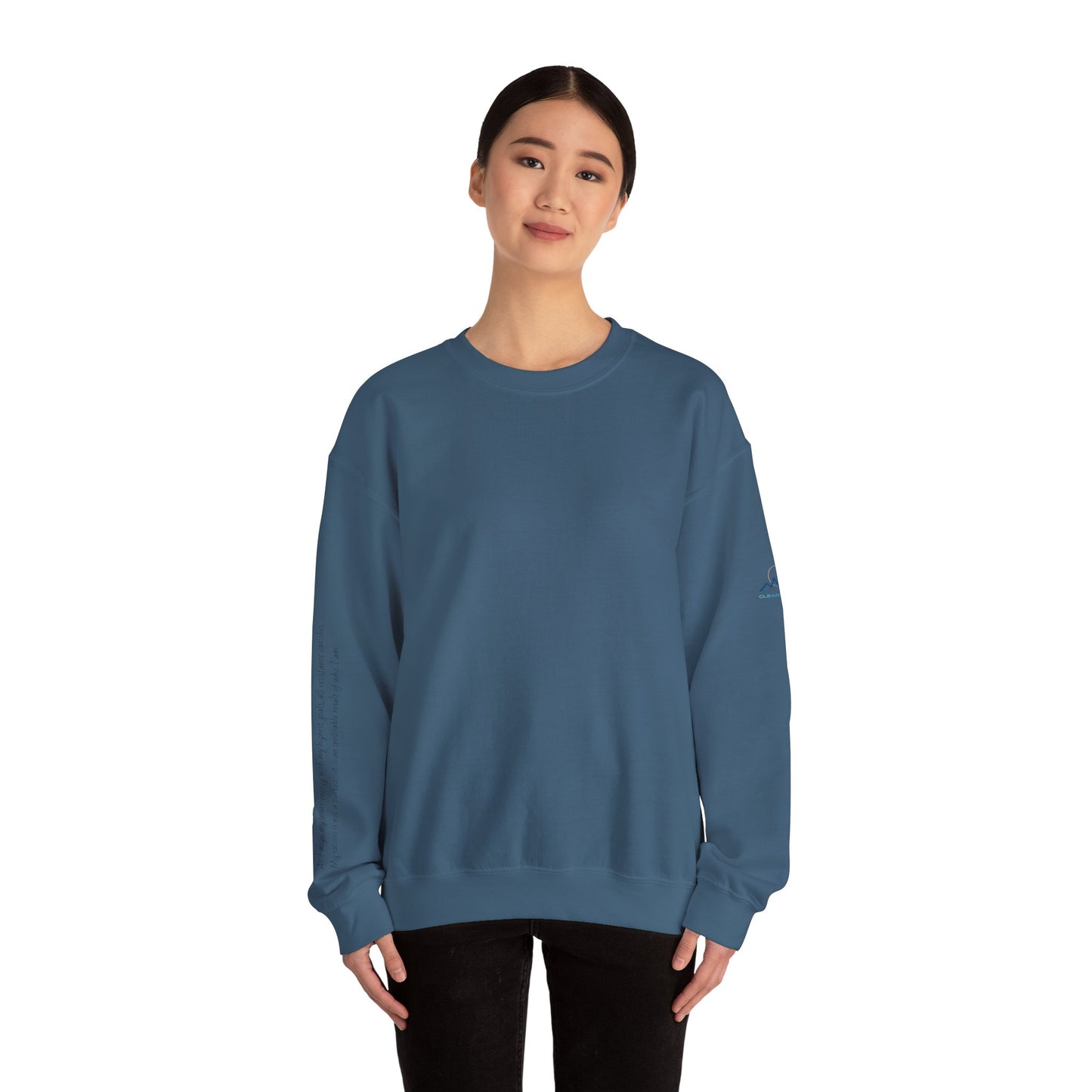 “Alignment > Effort” Crewneck Sweatshirt- Sleeve Print Affirmation