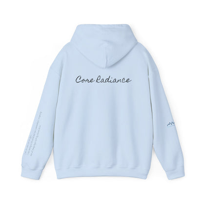 “Core Radiance” Hoodie-  Sleeve Print Affirmation
