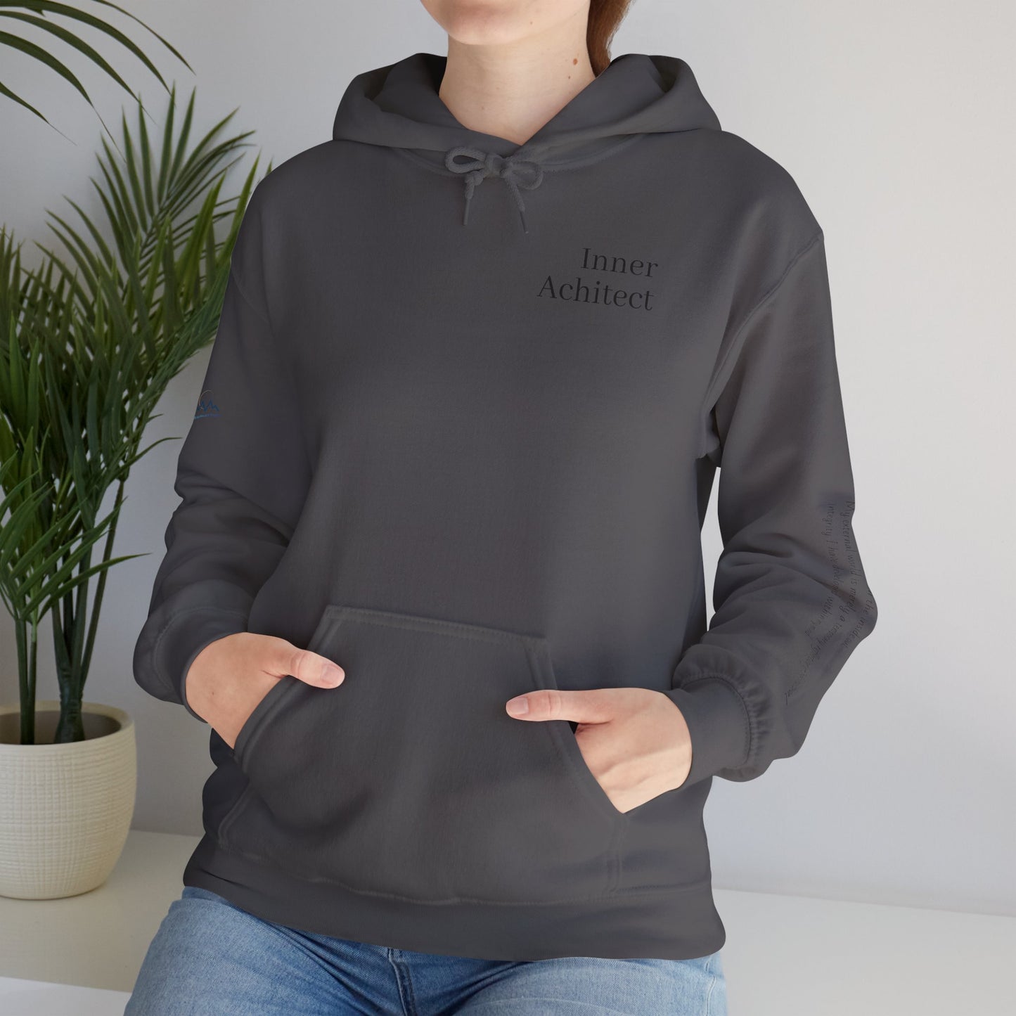 "Inner Architect" Hoodie Sweatshirt- Sleeve Printed Affirmation