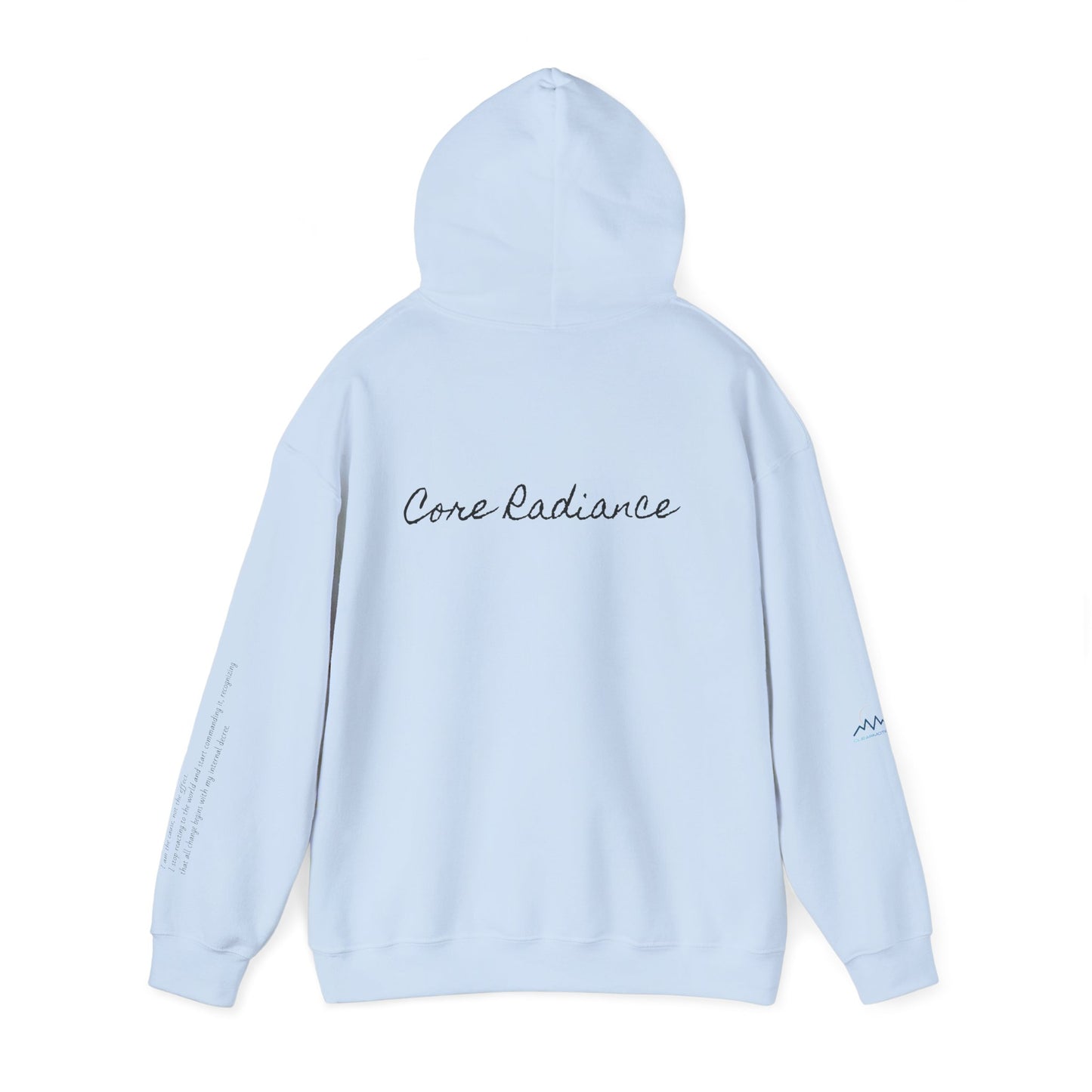 “Core Radiance” Hoodie-  Sleeve Print Affirmation