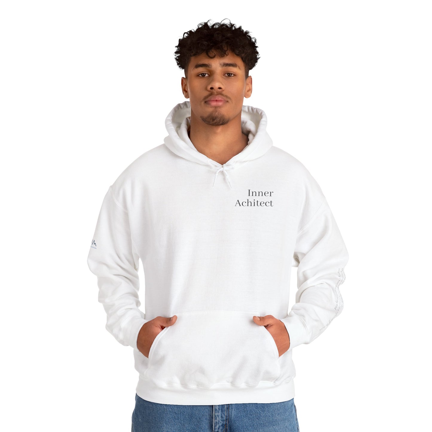 "Inner Architect" Hoodie Sweatshirt- Sleeve Printed Affirmation