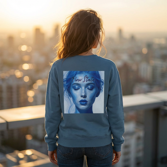 “Flow State” Crewneck Sweatshirt- Sleeve Print Affirmation