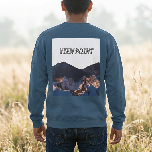 "View Point" Crewneck - Heavyweight Sleeve Print Sweatshirt