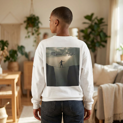 “Alignment > Effort” Crewneck Sweatshirt- Sleeve Print Affirmation