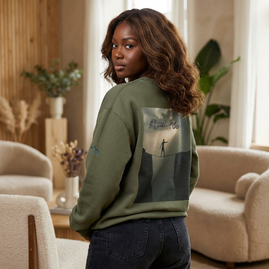 “Alignment > Effort” Crewneck Sweatshirt- Sleeve Print Affirmation