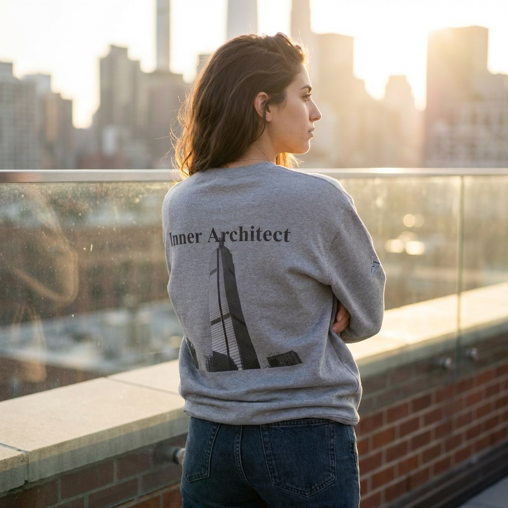 "Inner Architect" Crewneck - Heavyweight Sleeve Print Sweatshirt