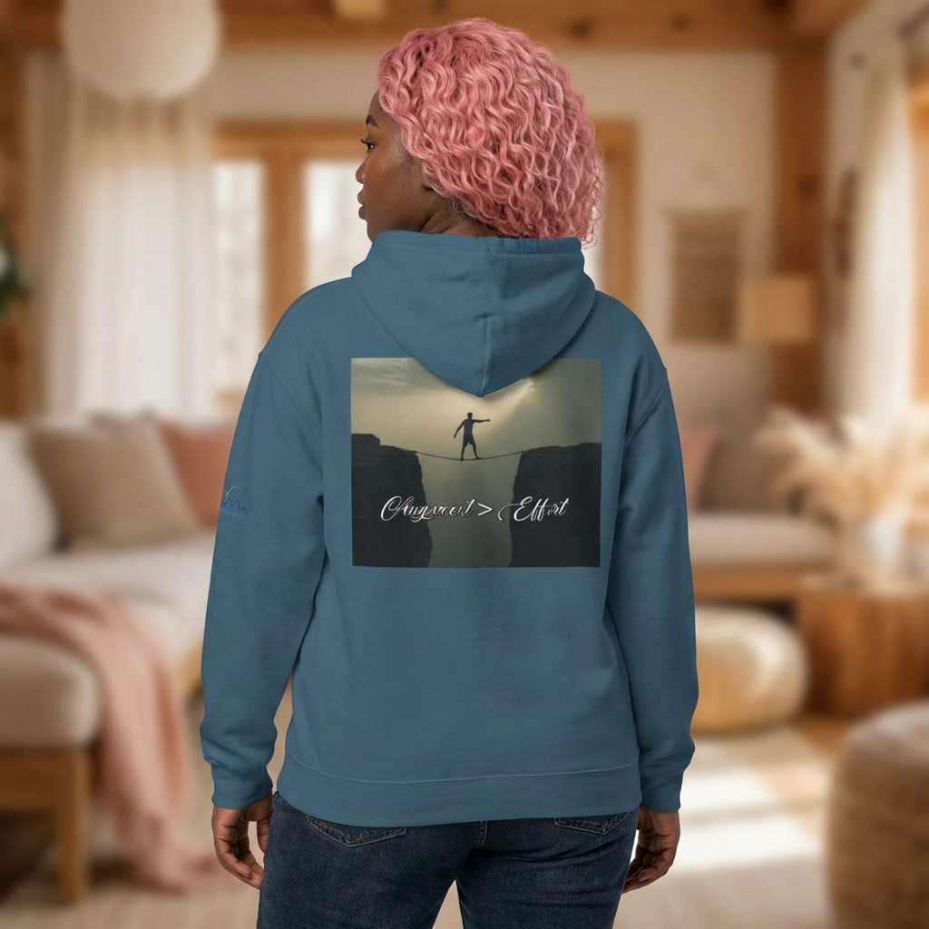 "Alignment > Effort Hoodie -Sleeve Print Affirmation