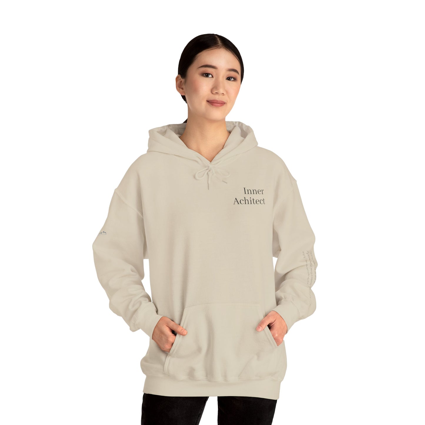 "Inner Architect" Hoodie Sweatshirt- Sleeve Printed Affirmation