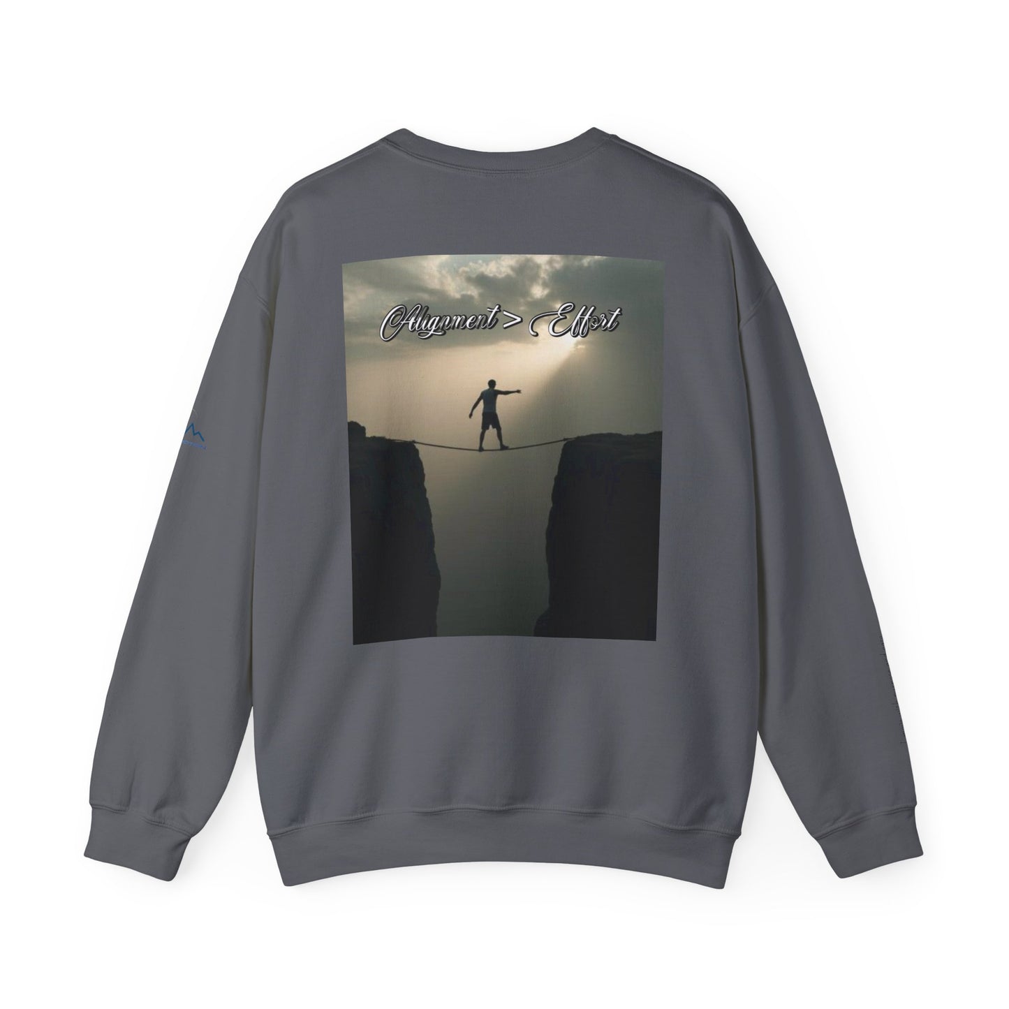 “Alignment > Effort” Crewneck Sweatshirt- Sleeve Print Affirmation