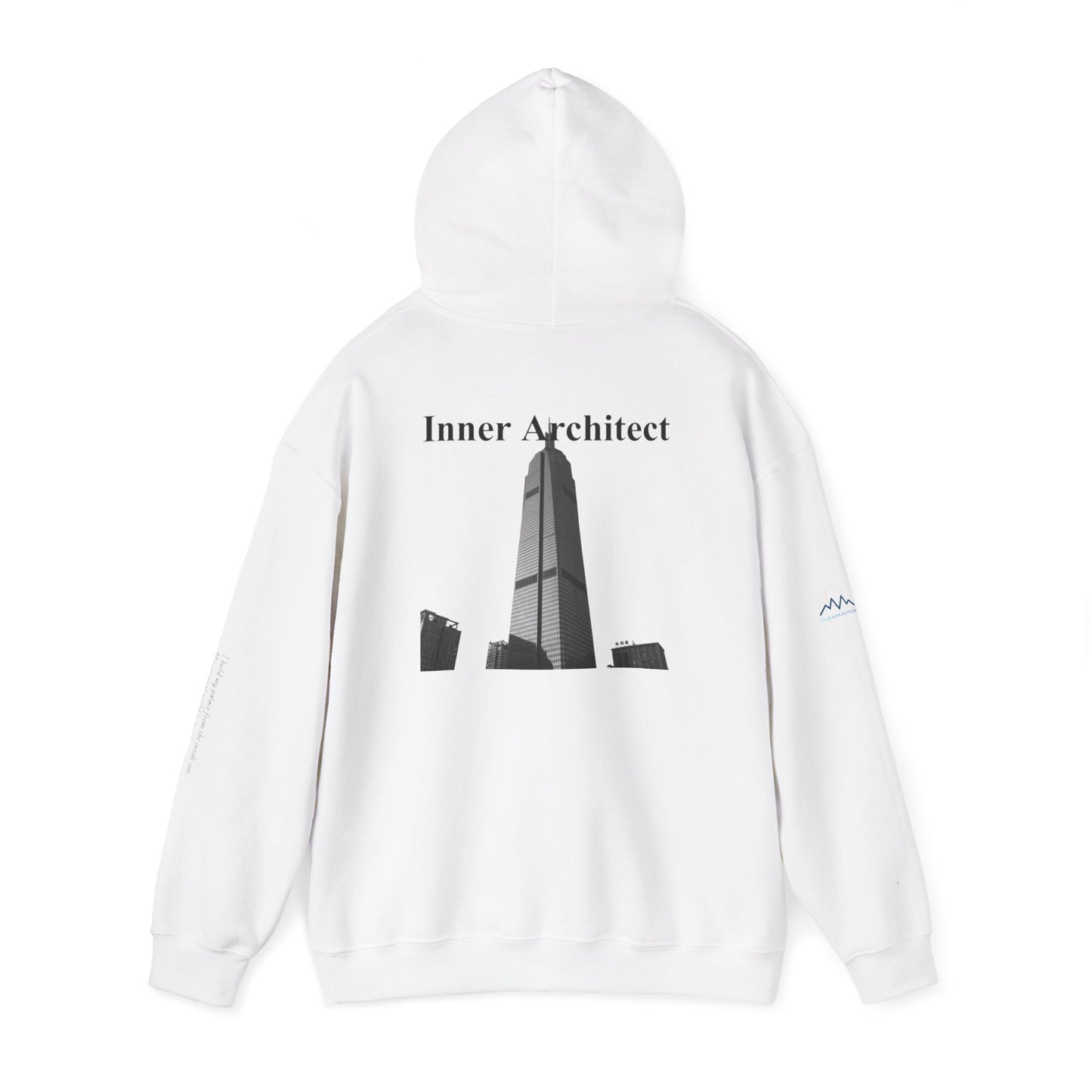 "Inner Architect" Hoodie Sweatshirt- Sleeve Printed Affirmation