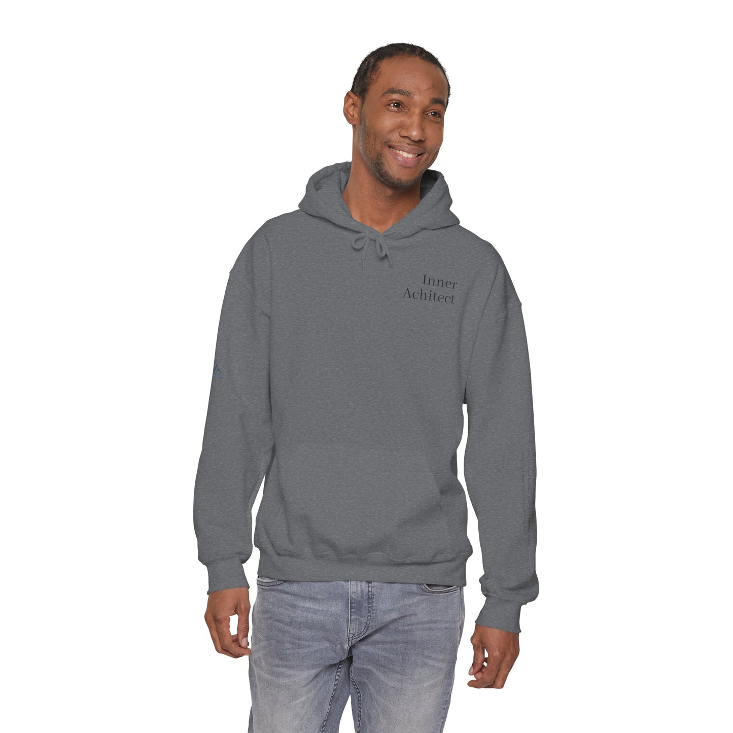"Inner Architect" Hoodie Sweatshirt- Sleeve Printed Affirmation