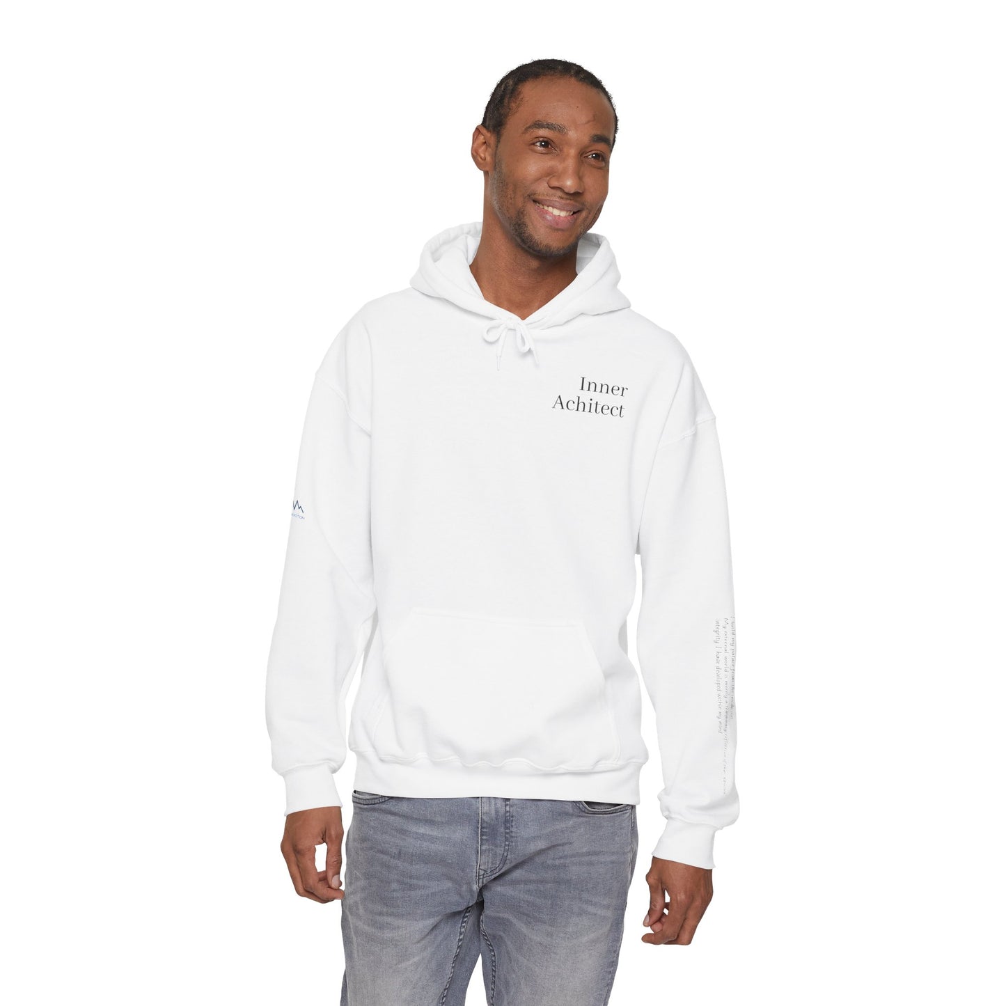 "Inner Architect" Hoodie Sweatshirt- Sleeve Printed Affirmation