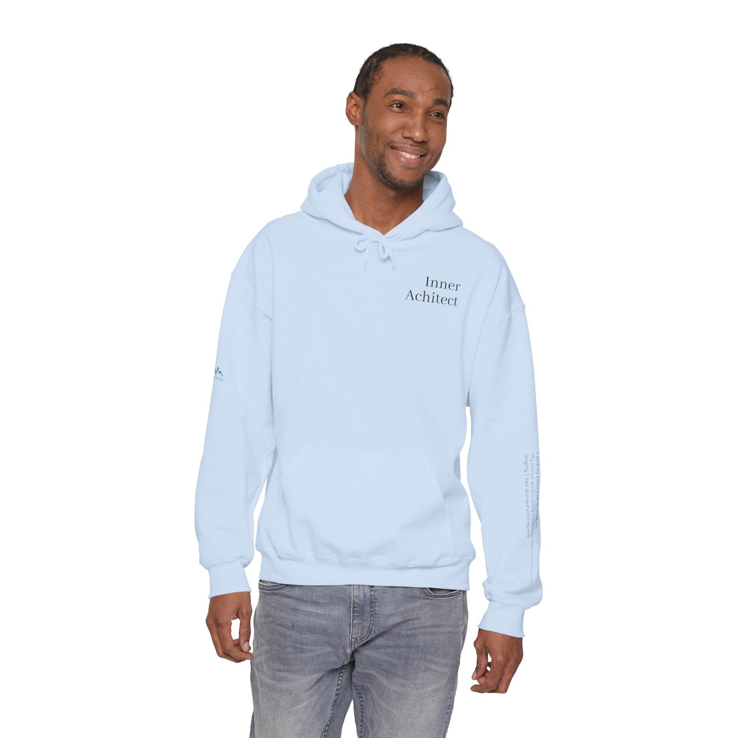 "Inner Architect" Hoodie Sweatshirt- Sleeve Printed Affirmation