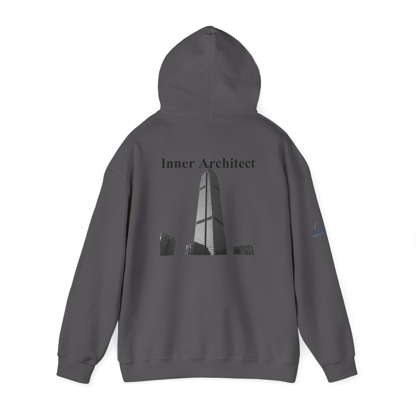 "Inner Architect" Hoodie Sweatshirt- Sleeve Printed Affirmation