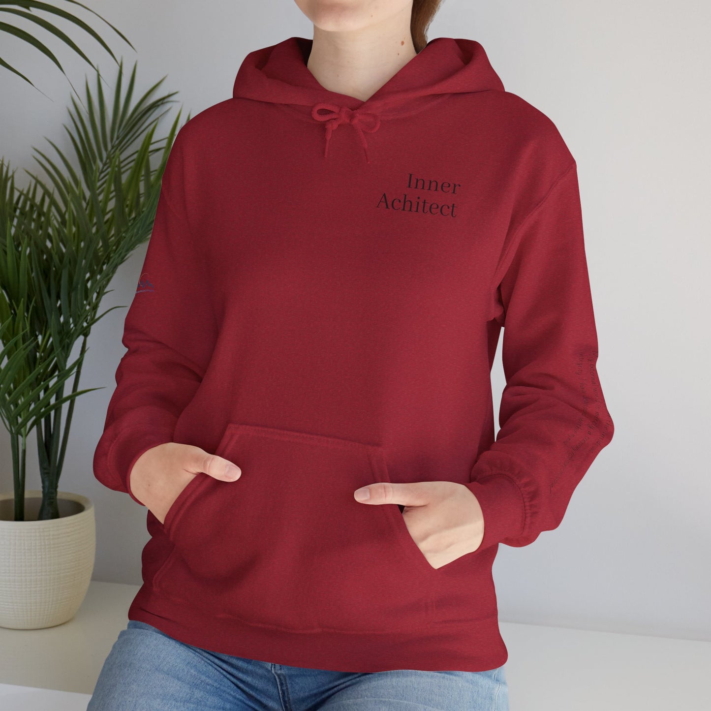 "Inner Architect" Hoodie Sweatshirt- Sleeve Printed Affirmation
