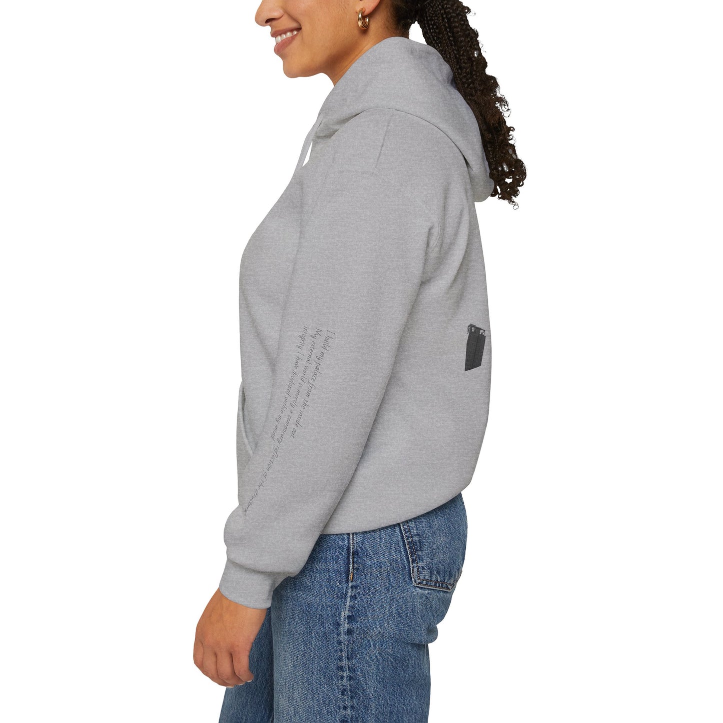 "Inner Architect" Hoodie Sweatshirt- Sleeve Printed Affirmation