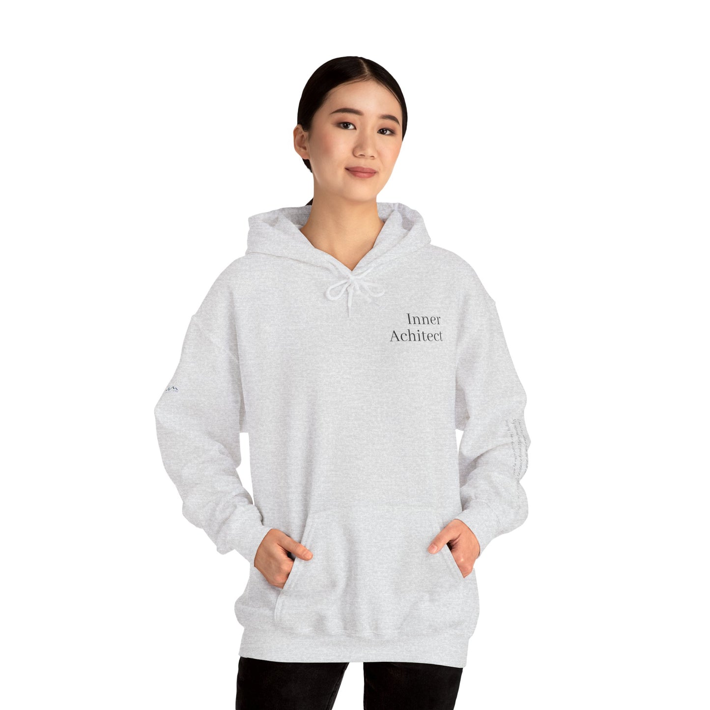 "Inner Architect" Hoodie Sweatshirt- Sleeve Printed Affirmation