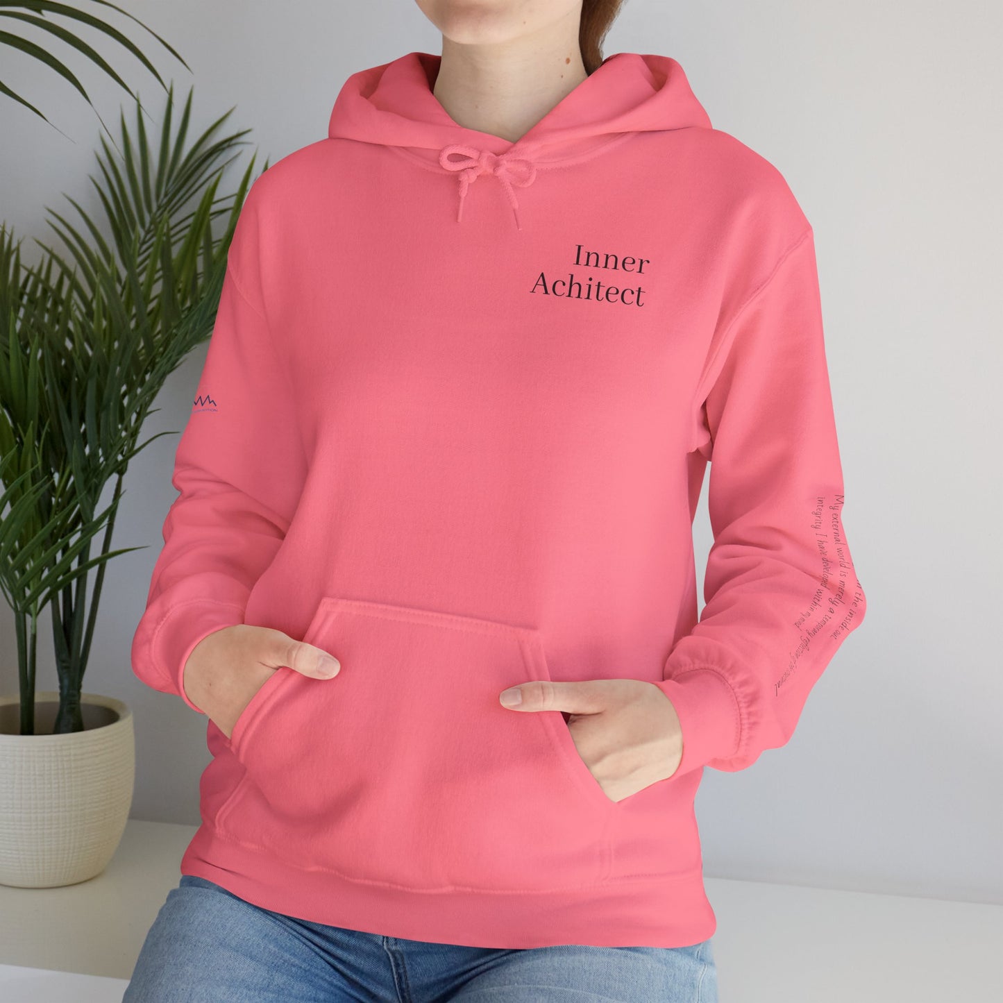 "Inner Architect" Hoodie Sweatshirt- Sleeve Printed Affirmation
