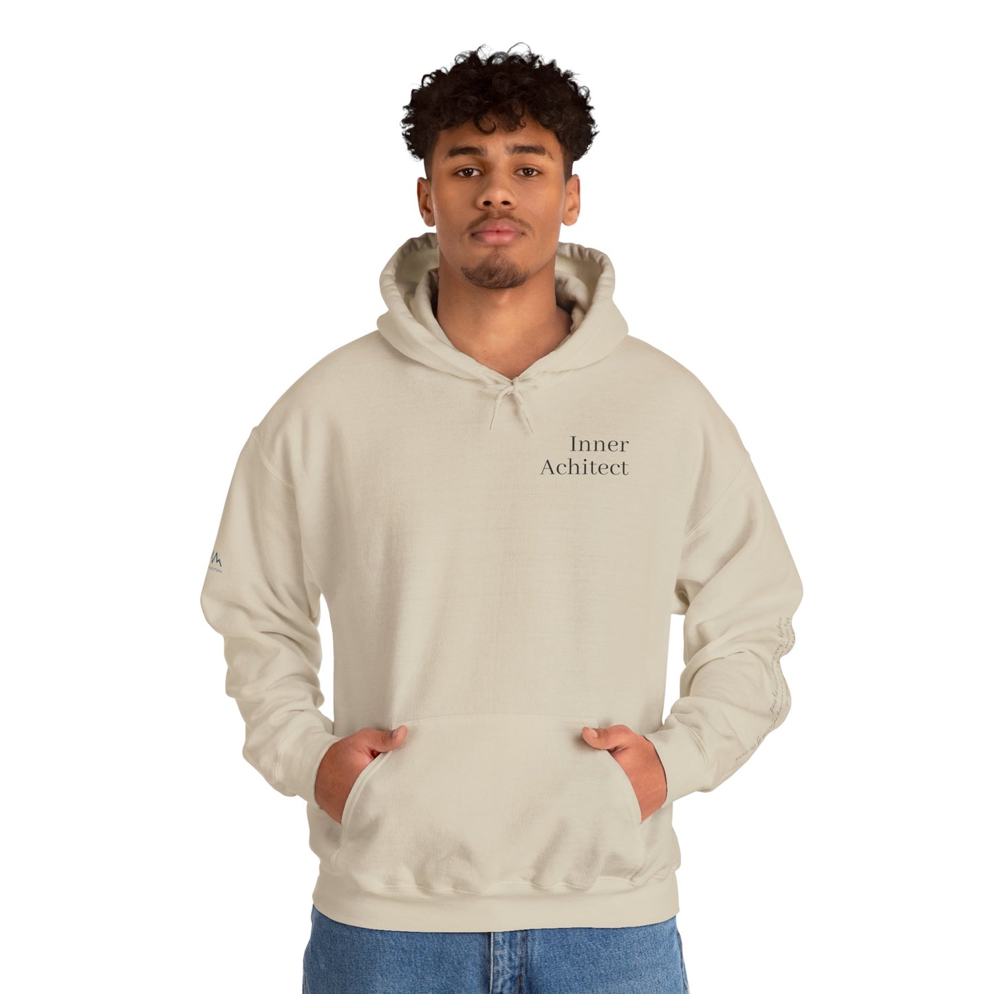 "Inner Architect" Hoodie Sweatshirt- Sleeve Printed Affirmation