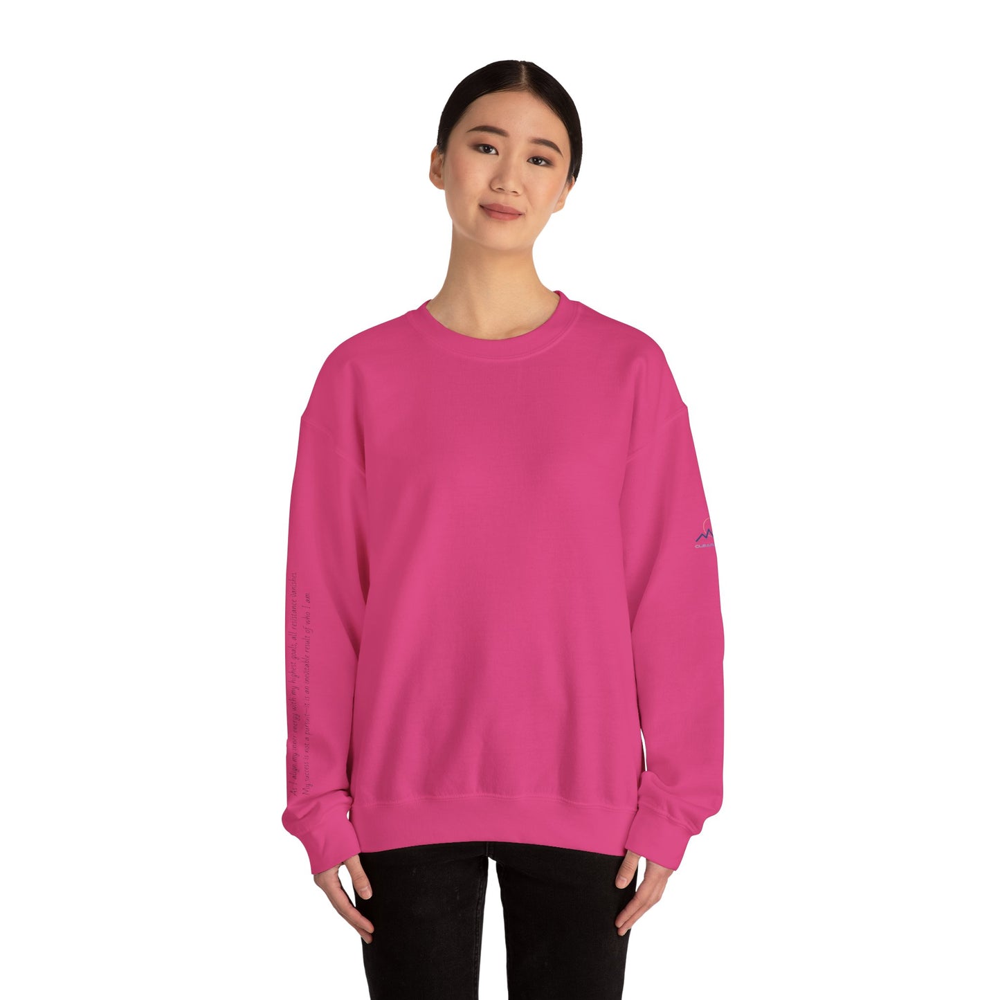 “Alignment > Effort” Crewneck Sweatshirt- Sleeve Print Affirmation