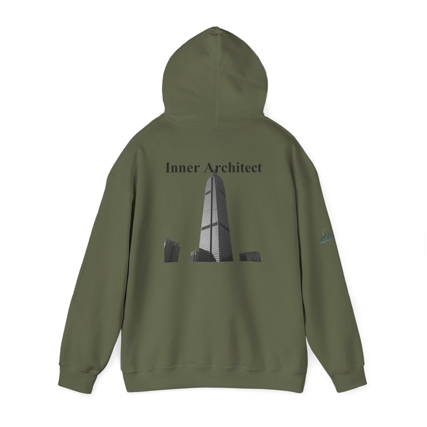 "Inner Architect" Hoodie Sweatshirt- Sleeve Printed Affirmation