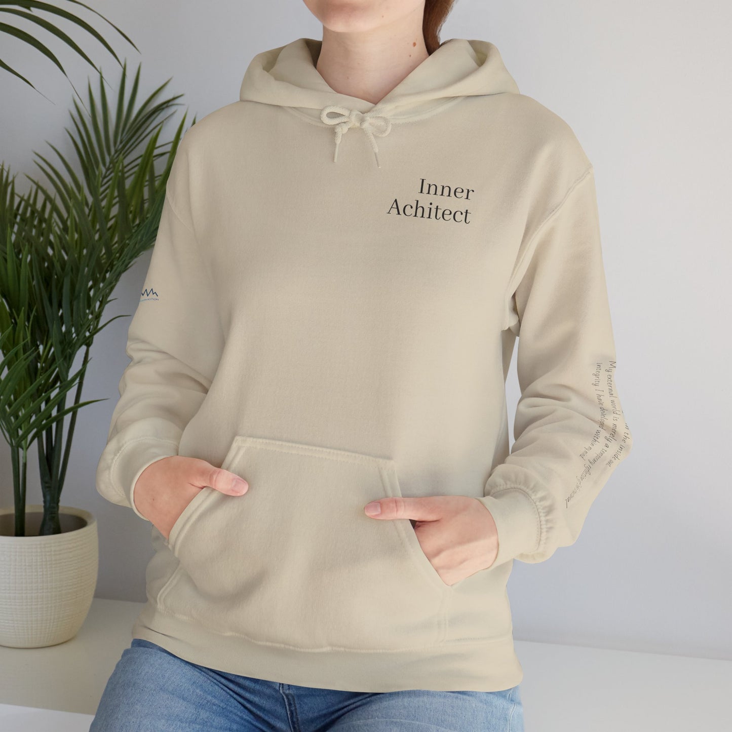 "Inner Architect" Hoodie Sweatshirt- Sleeve Printed Affirmation