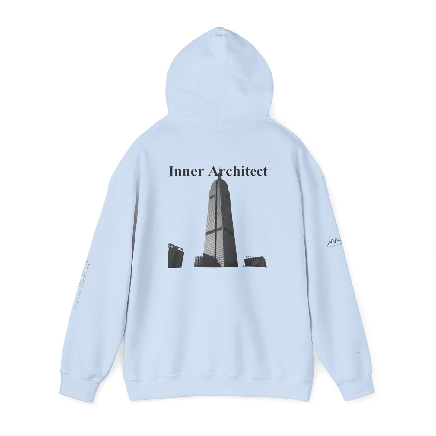 "Inner Architect" Hoodie Sweatshirt- Sleeve Printed Affirmation