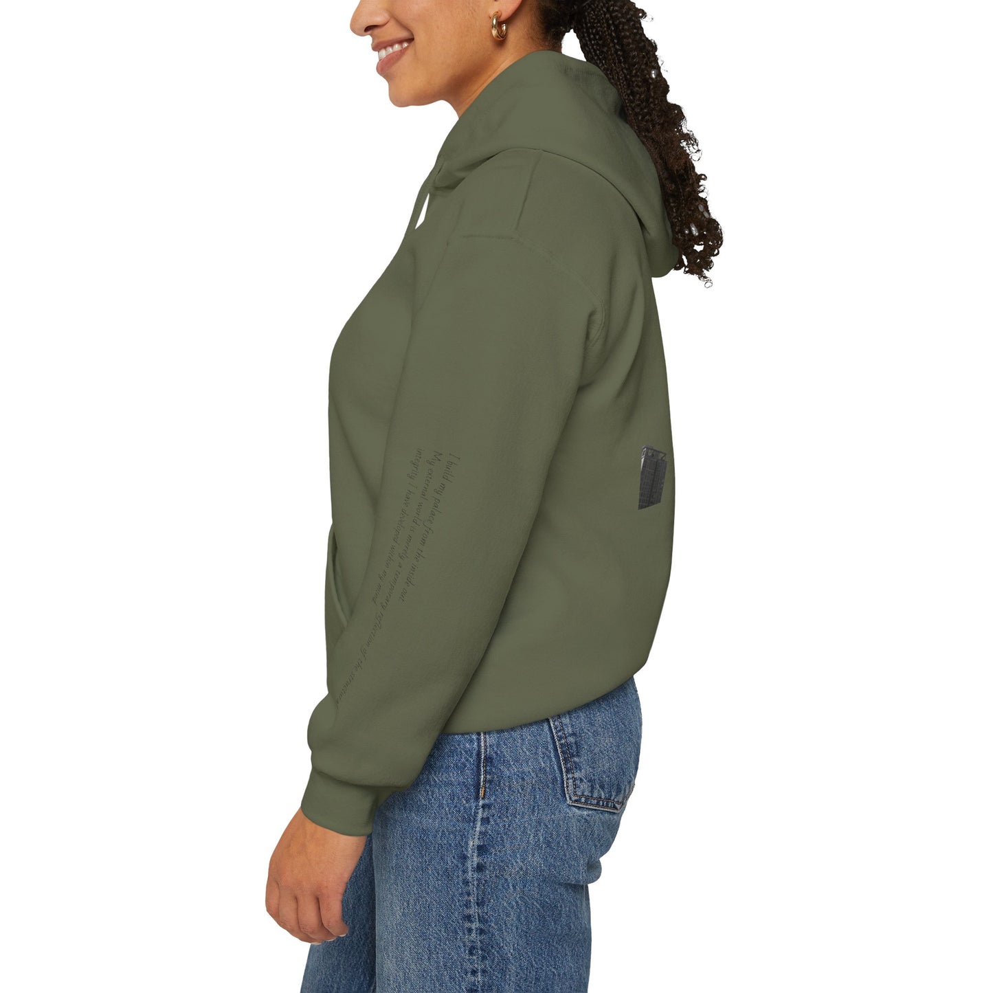 "Inner Architect" Hoodie Sweatshirt- Sleeve Printed Affirmation
