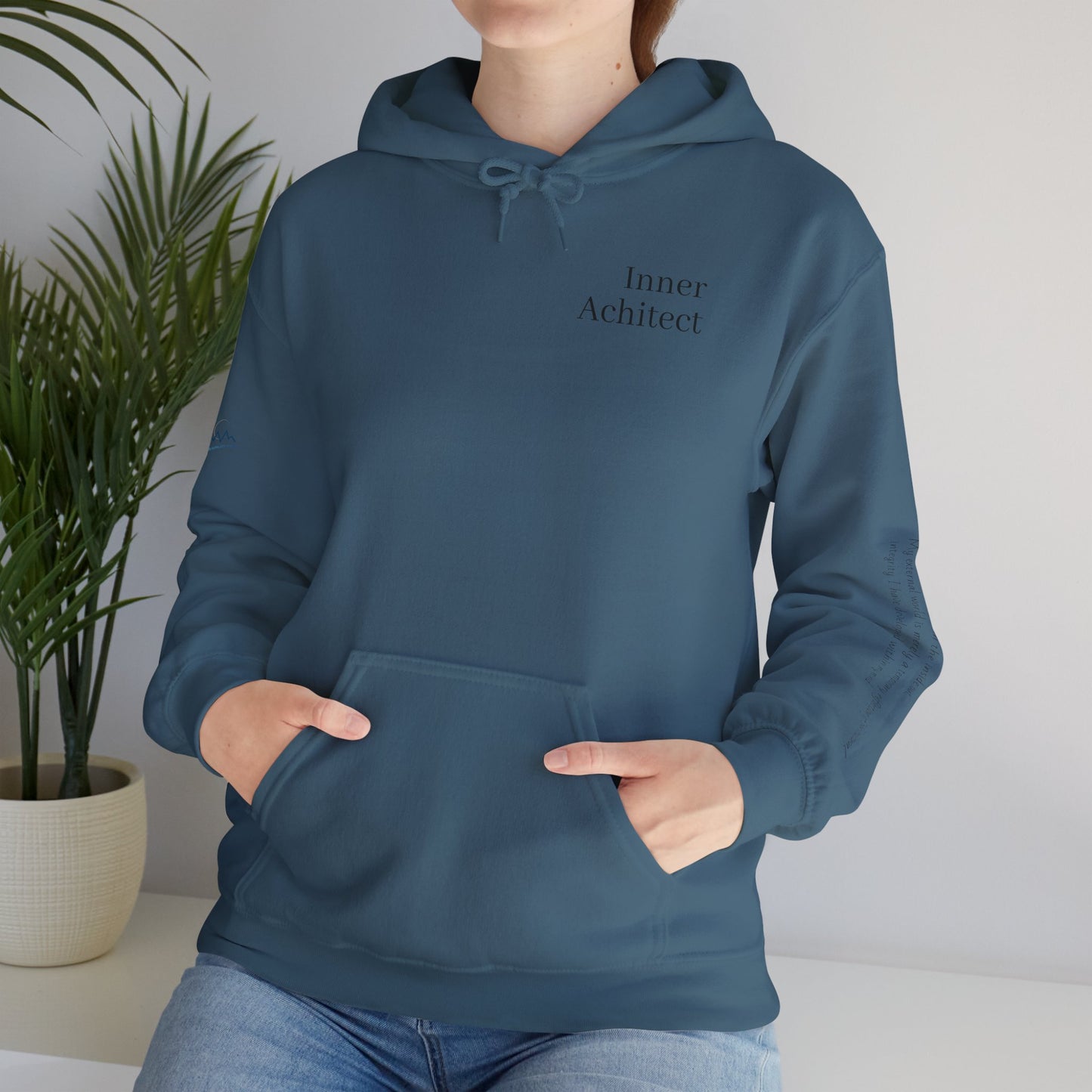 "Inner Architect" Hoodie Sweatshirt- Sleeve Printed Affirmation